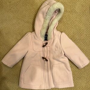 Baby Gap Light Pink Hooded Pea Coat size 12-18 months